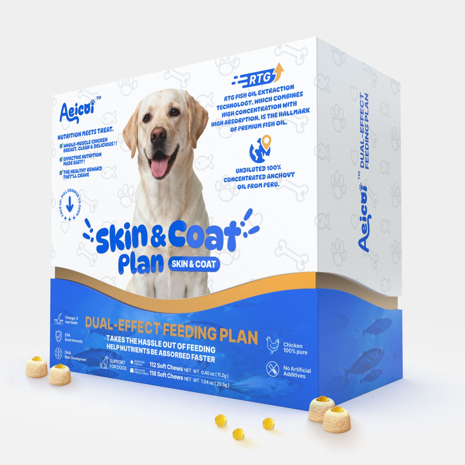 AEICOI AEICOI Premium Wild Alaskan Salmon Oil for Dogs & Cats - High Potency Omega 3-6-9 Liquid Food Supplement - Supports Skin & Coat, Joint Health, Heart & Immune System - All Natural EPA & DHA - [16 Fl Oz]